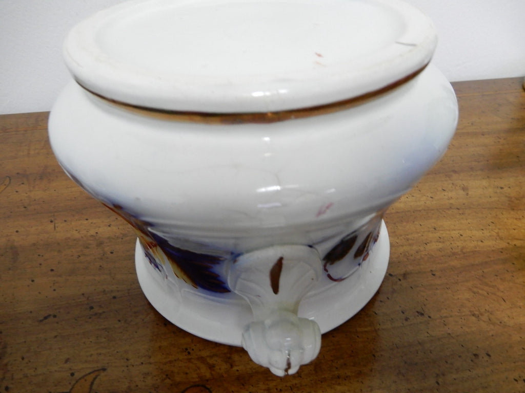 1856 Edward Walley  Flow Blue,Leaves & Berries Ironstone Sugar Bowl NO LID