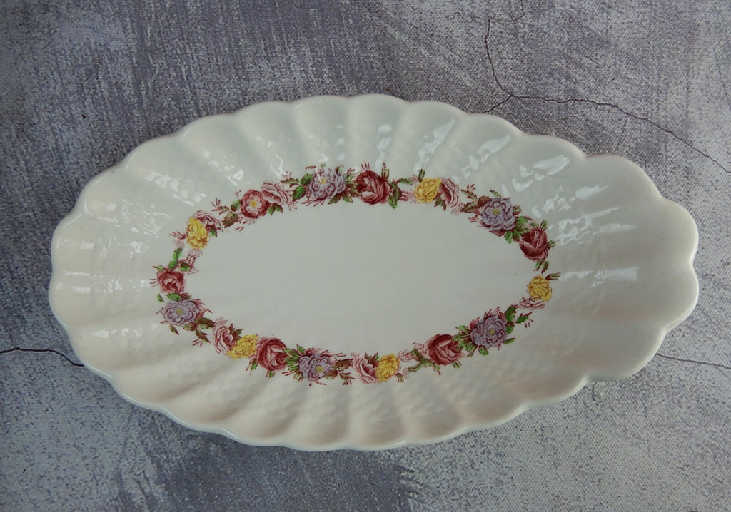 Vintage Copeland Spode Rose Briar Pattern Relish Dish Made In England