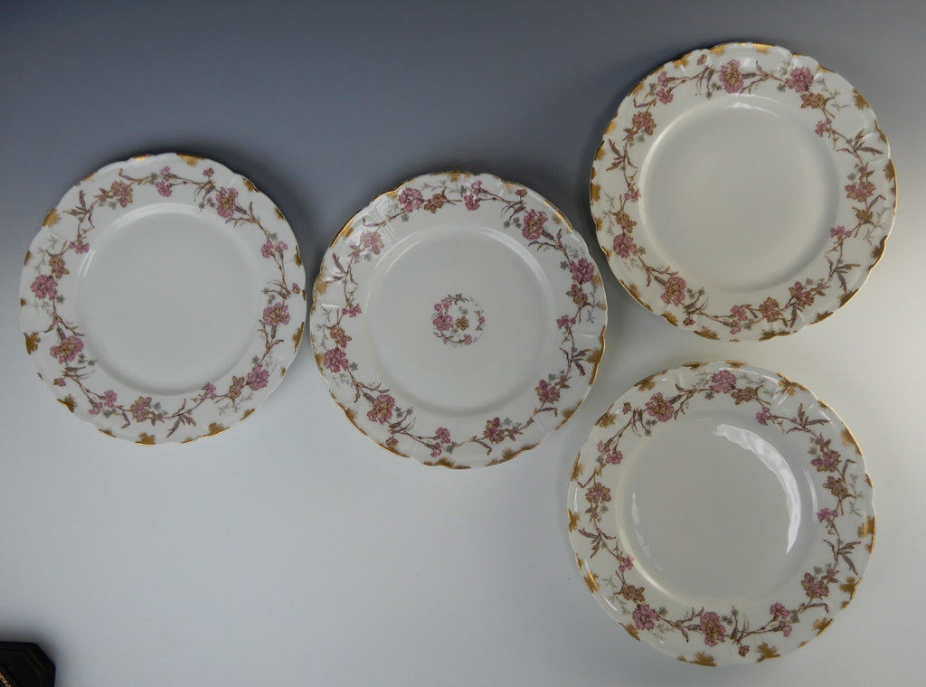 Antique Haviland Limoges France Set of Four 8-1/2" Luncheon Plates