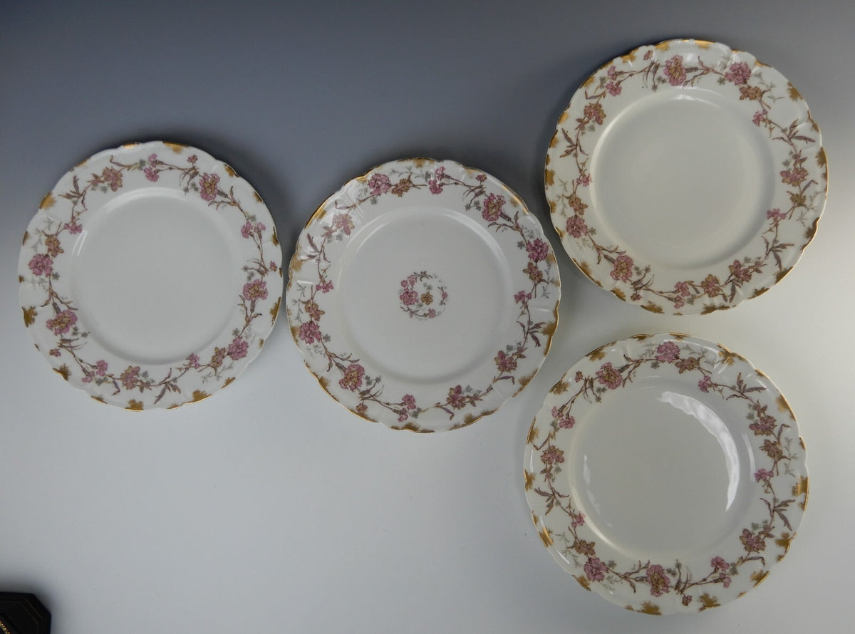 Antique Haviland Limoges France Set of Four 8-1/2" Luncheon Plates