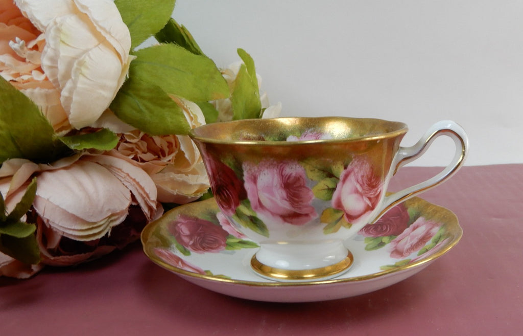 Vintage Royal Albert "Old English Rose" Brushed Gold Trim Cup and Saucer