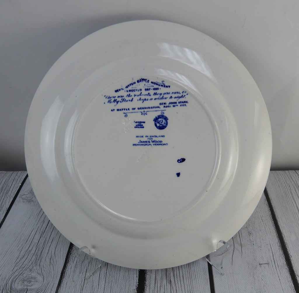Wedgwood Bennington Battle Monument Vermont Blue Collector 9-3/4" Plate