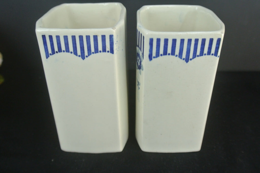VTG Grete Porcelain Transferware Tea And Barley Storage Jars Set Of 2