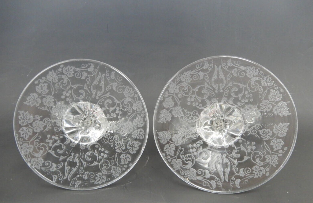 Pair of New Martinsville "Florentine" Double Light Fleur De Lis Candle Holders