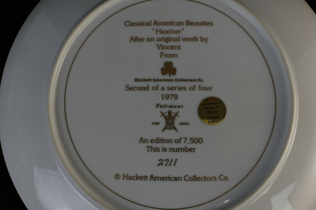 Hackett American Collector Plate "Heather" Classical American Beauties #2 of 4