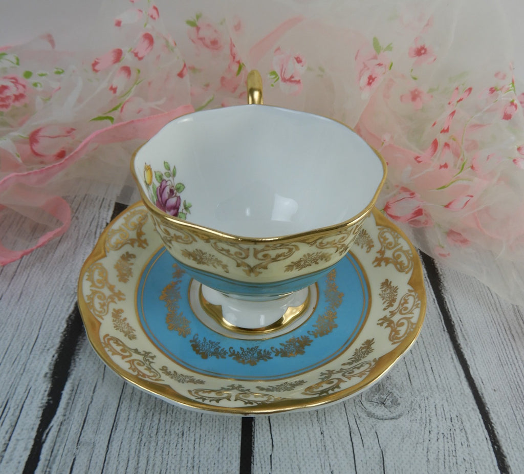 Vintage Royal Albert "Mayfair" Gold Filigree Cup and Saucer