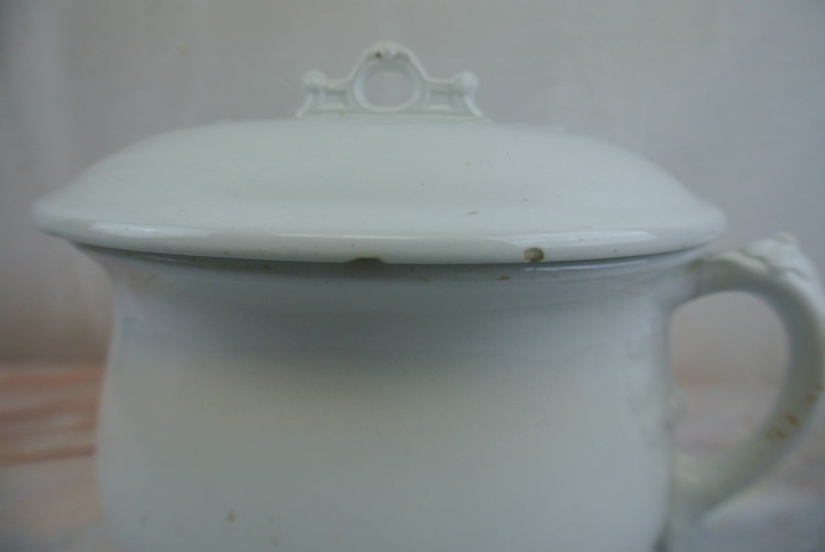 Antique Royal Ironstone China Johnson Bros. England Chamber Pot Circa 1888-1900