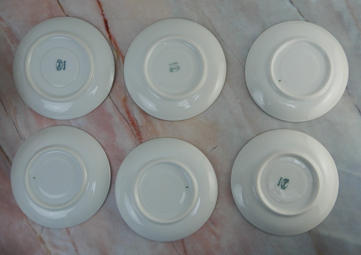 Thomas Bavaria Demitasse Set of 6 Chocolate Cups & Saucers Greek Key Design