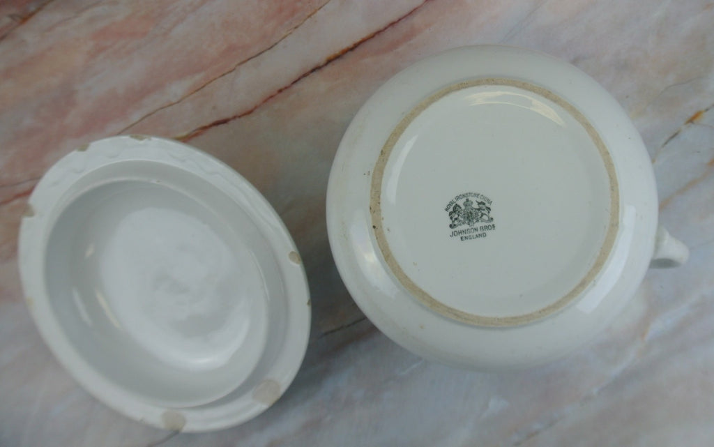 Antique Royal Ironstone China Johnson Bros. England Chamber Pot Circa 1888-1900