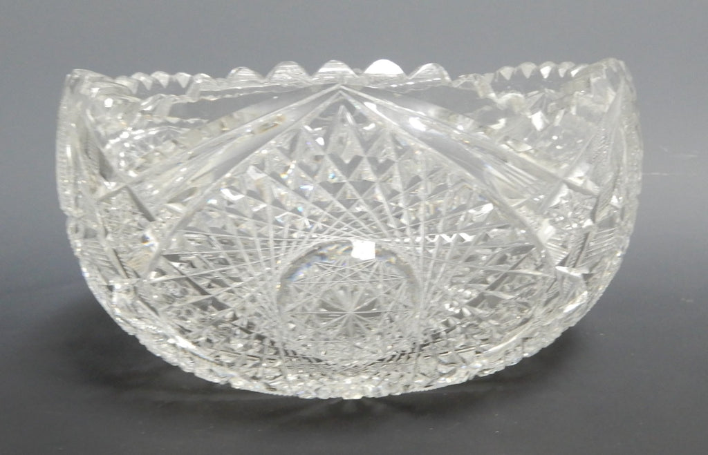 Antique American Brilliant ABP Heavy Crystal Cut Glass 7-1/2" Bowl