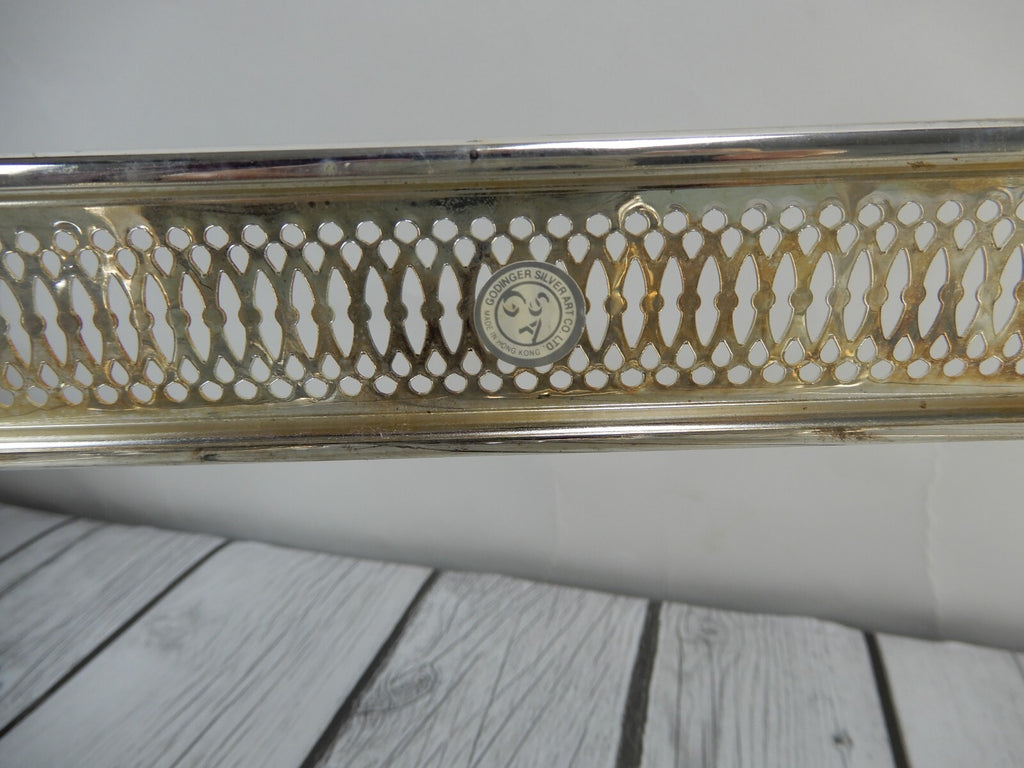 Godinger Paul Revere Silverplated 1.5qt X 2 Division PIerced Oblong Warmer
