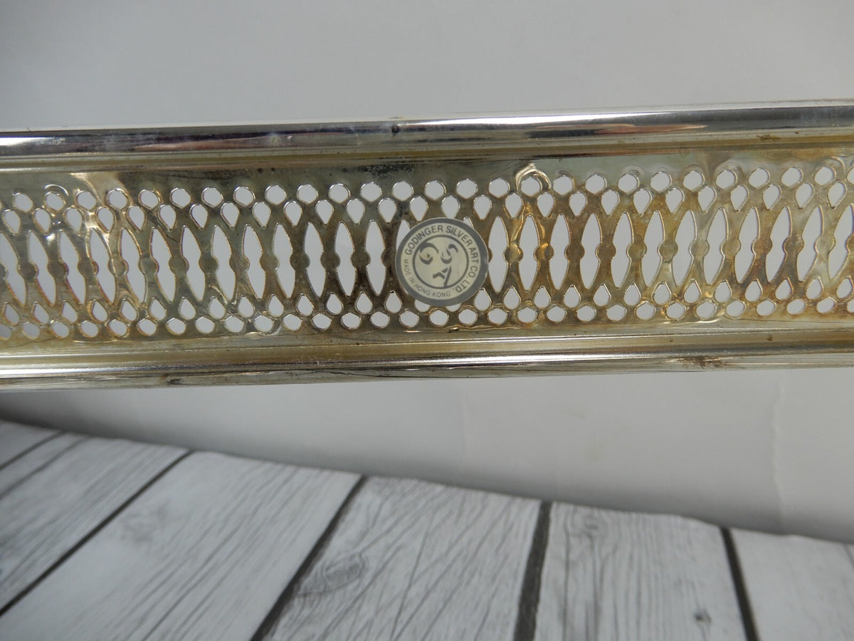 Godinger Paul Revere Silverplated 1.5qt X 2 Division PIerced Oblong Warmer
