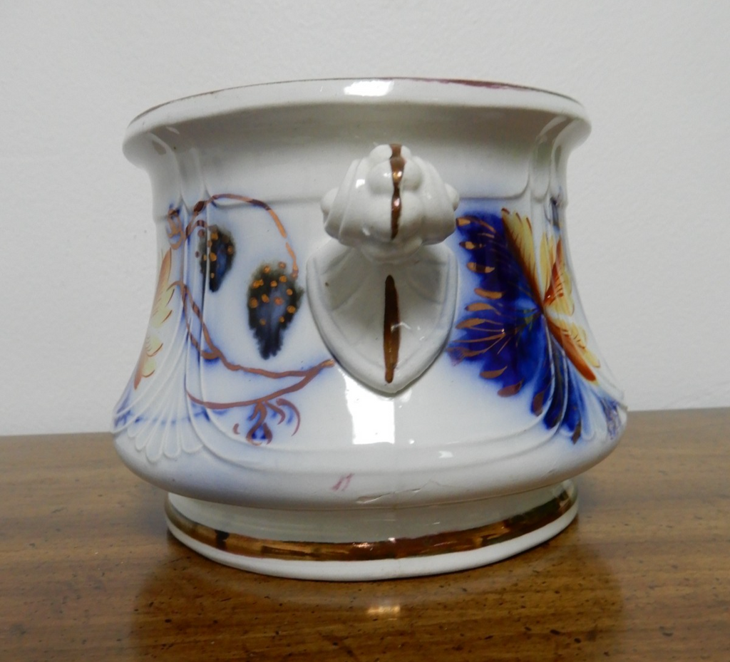 1856 Edward Walley  Flow Blue,Leaves & Berries Ironstone Sugar Bowl NO LID