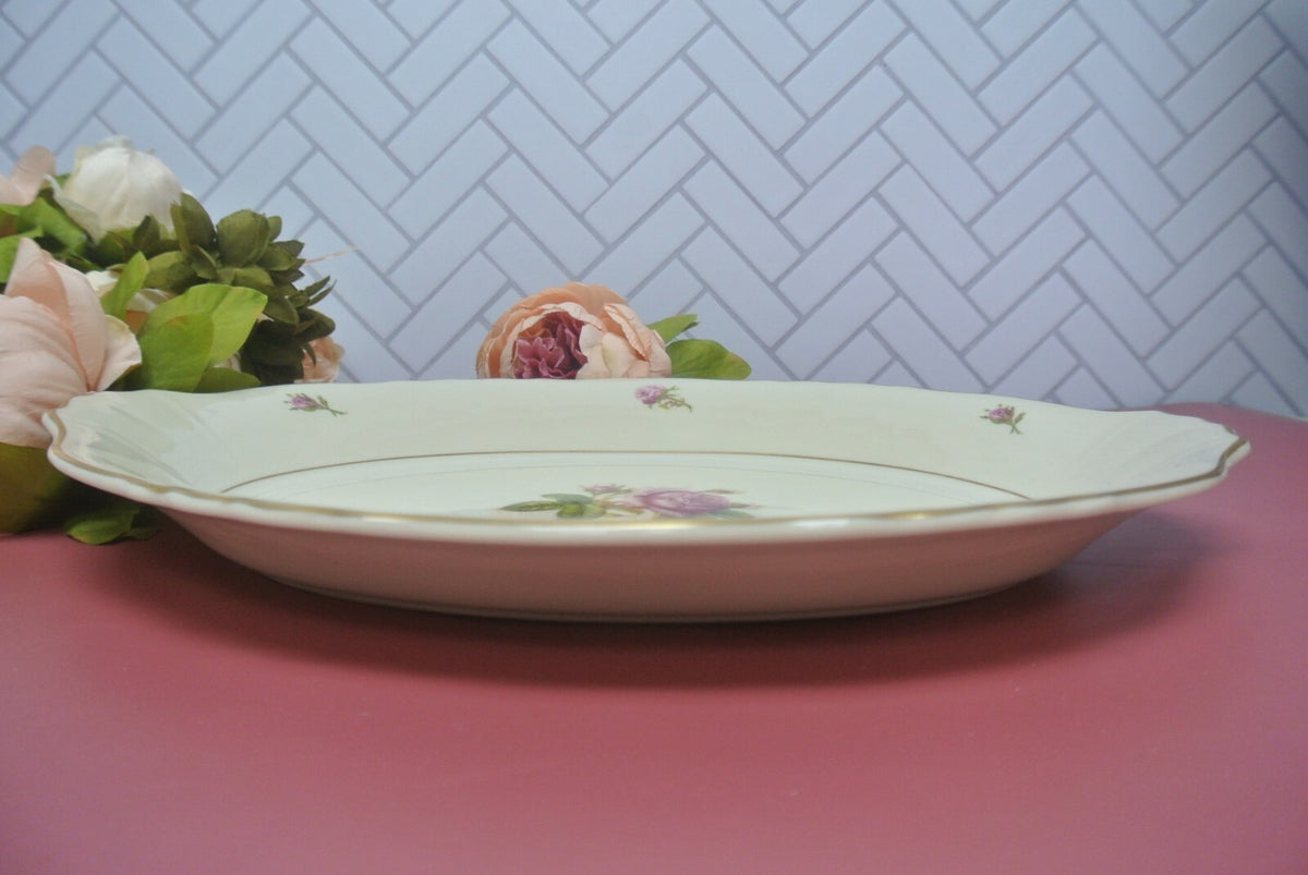 Vtge Federal Shape Syracuse China Victoria Rose -Platter and Serving Round Bowl