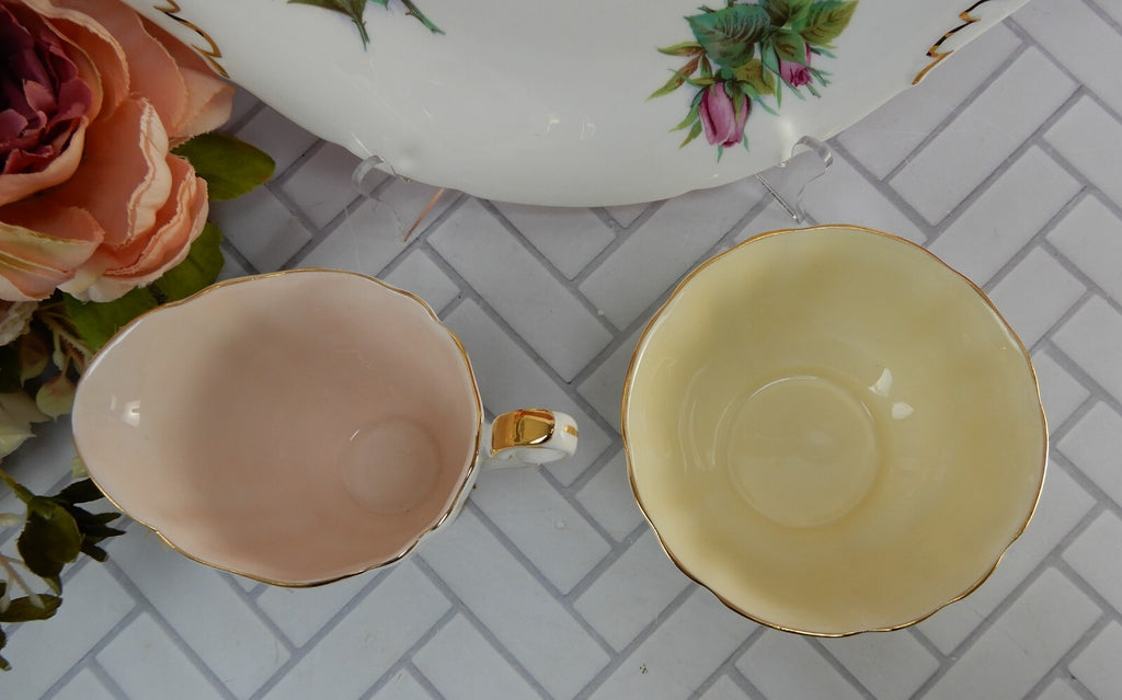 Paragon Harry Wheatcroft "Six World Famous Roses"Cake Tray,Sugar Bowl & Creamer