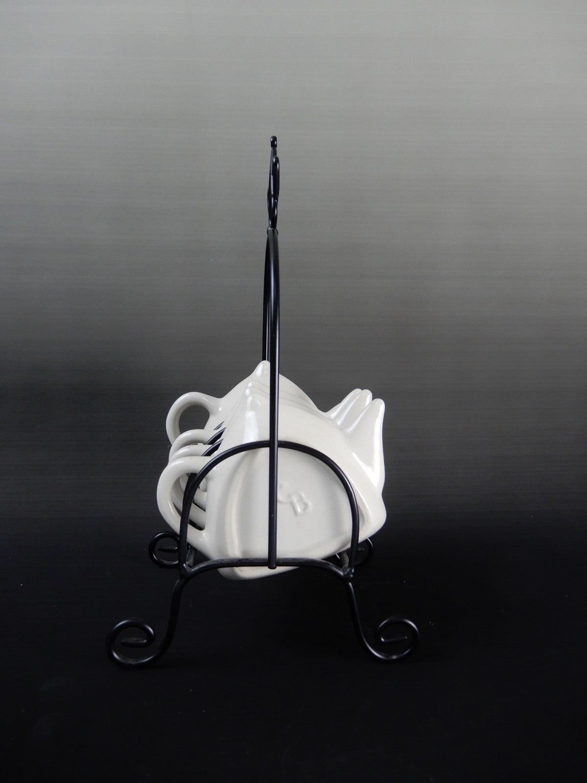 Vintage Ceramic Tea Bag Holders (4pc) with Caddy – Tea Pot Shape Rest