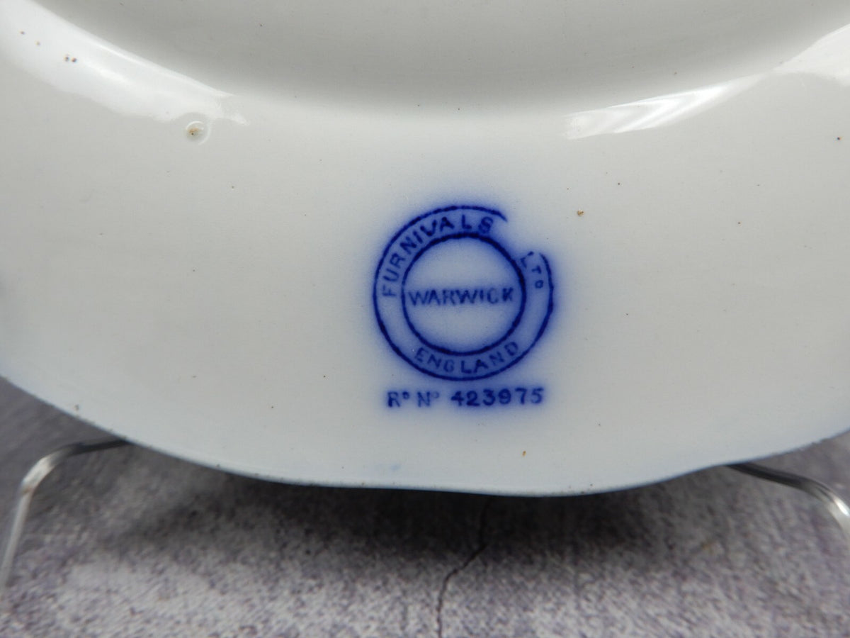 Antique 1903 Flow Blue by Thomas Furnivals & Co. Pattern "Warwick" 10-1/2" Plate