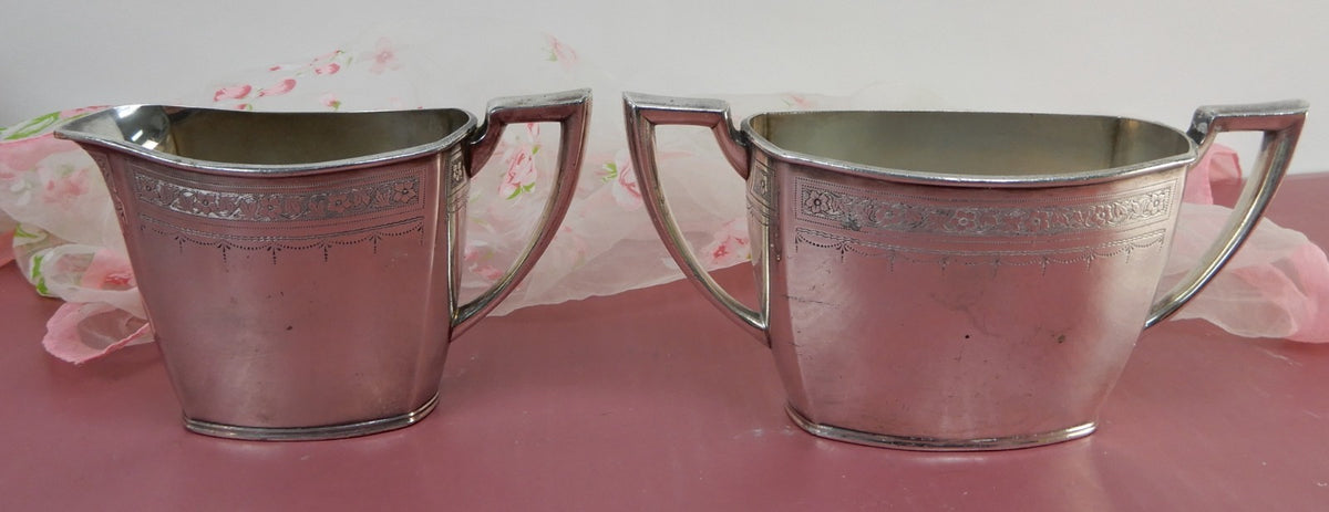 Paul Revere Community Plate Sugar Bowl & Creamer Set Silver Plate 14902 & 14903