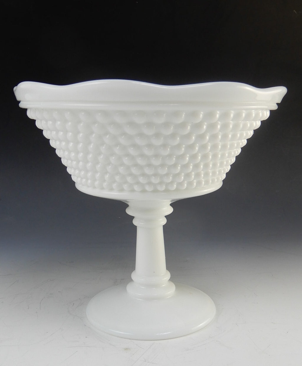 Vintage Westmoreland American Hobnail Milk Glass Open Compote