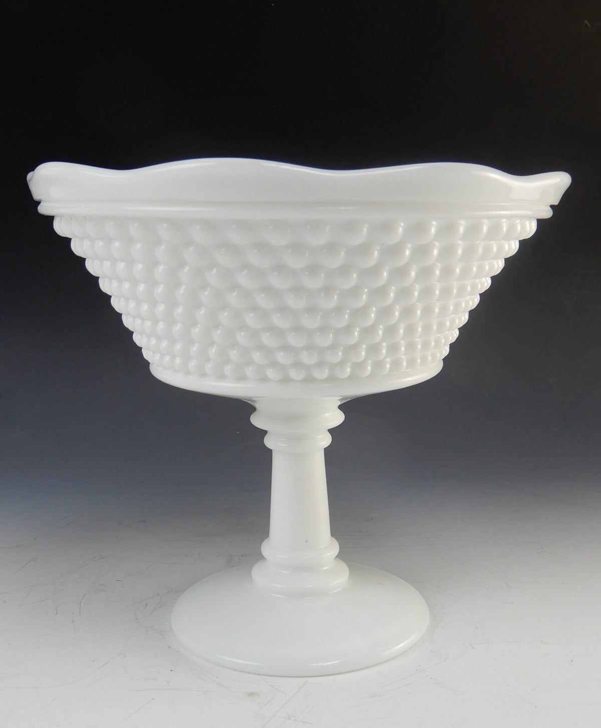Vintage Westmoreland American Hobnail Milk Glass Open Compote
