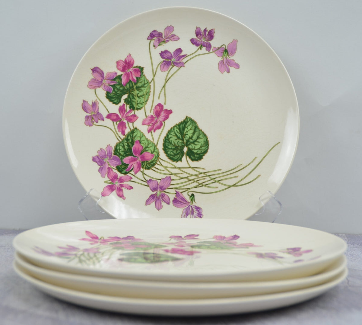 Ovington's "Fifth Avenue" Sweet Violets 10" Dinner Plate Set of Four