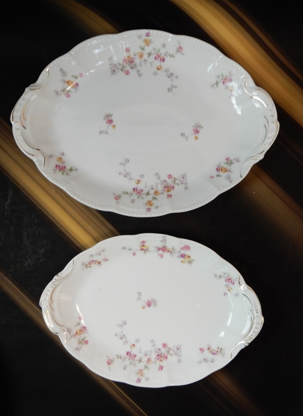 Vintage Bassett Limoges Austria "5789" Pattern Set of Two Platters
