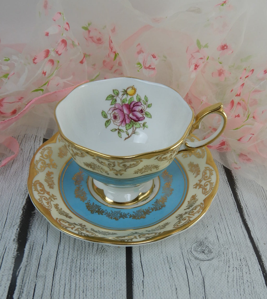 Vintage Royal Albert "Mayfair" Gold Filigree Cup and Saucer