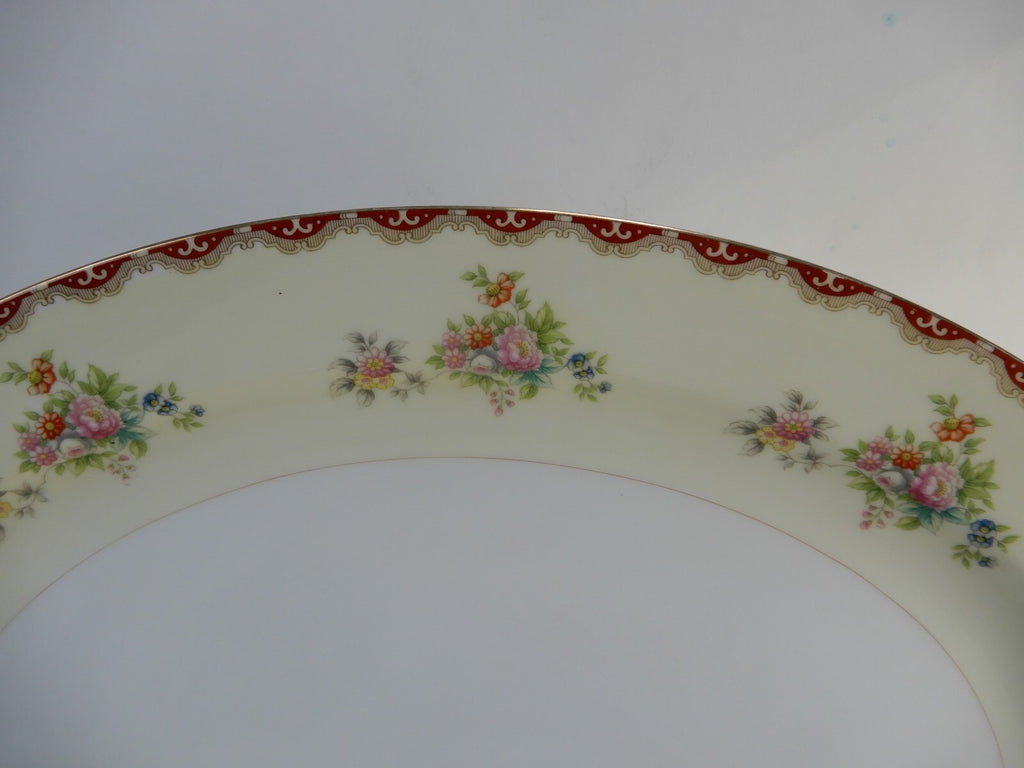 Set of 3 Pc. Meito China Floral Japan Platter,Serving Bowl,Gravy Bowl WITH CHIPS