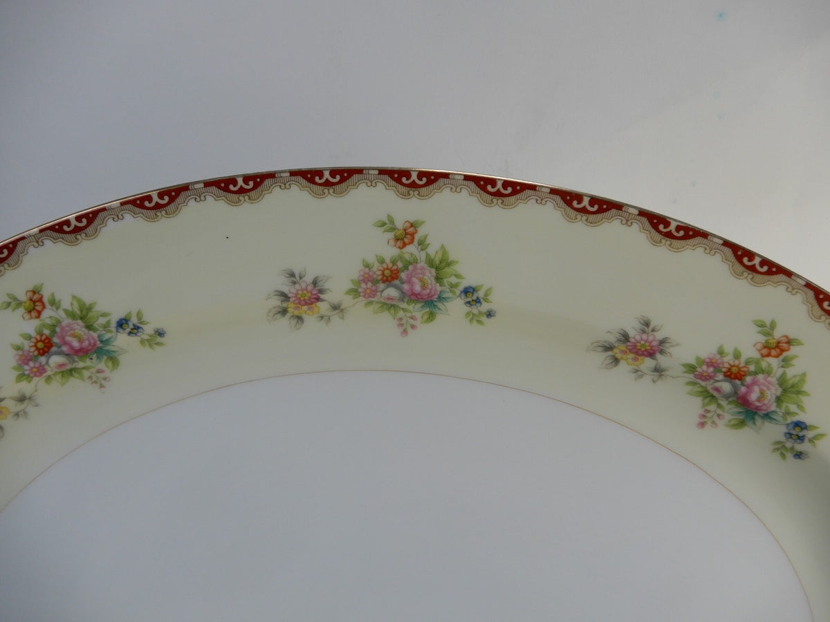 Set of 3 Pc. Meito China Floral Japan Platter,Serving Bowl,Gravy Bowl WITH CHIPS