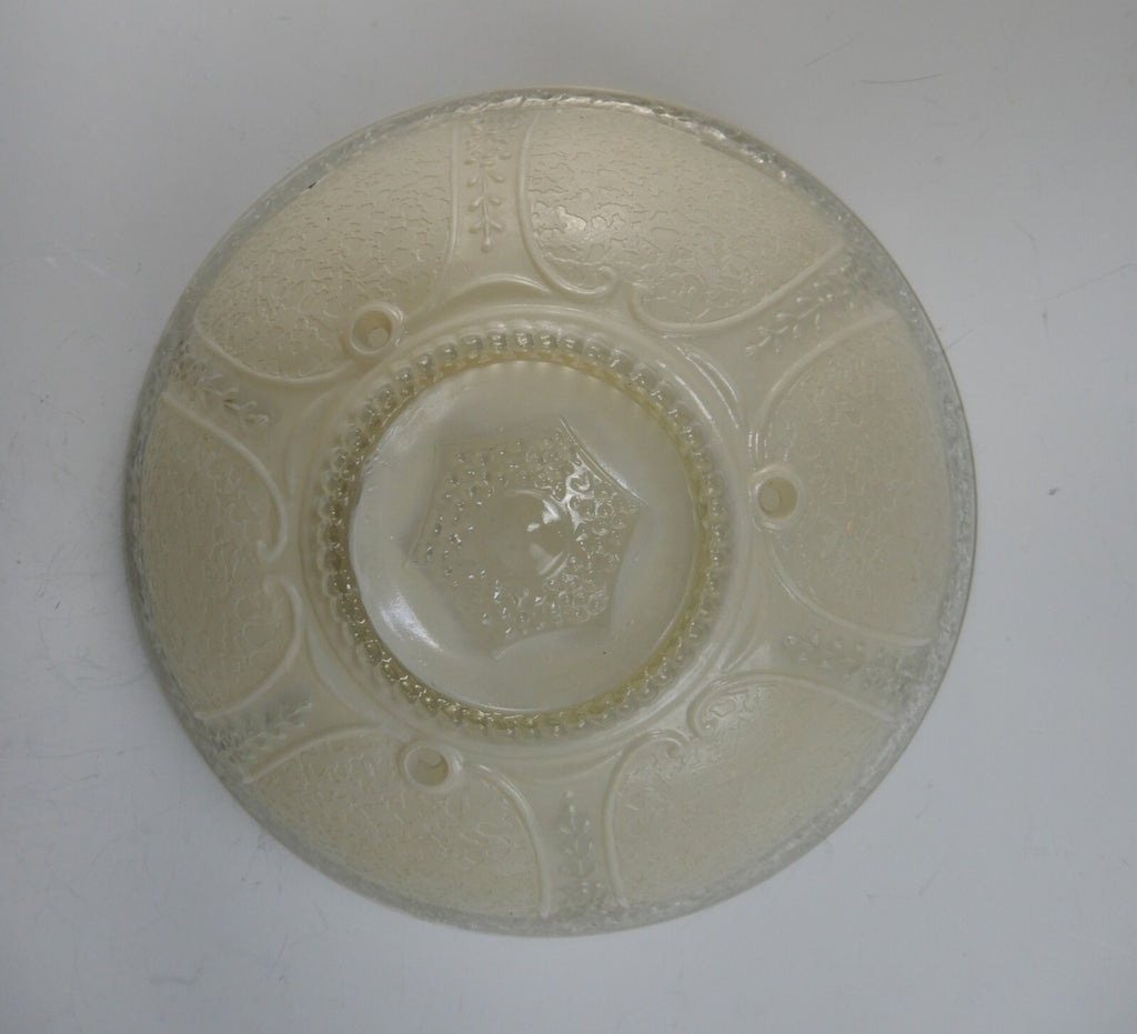 Art-Deco Glass Ceiling Shade Clear and White Chains not Included