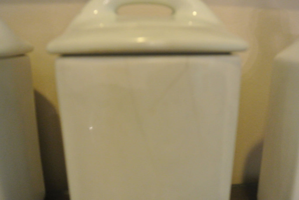 6 Vintage Czech Bohemian Ceramic Yvonne Canister Set with Beautiful Scenery