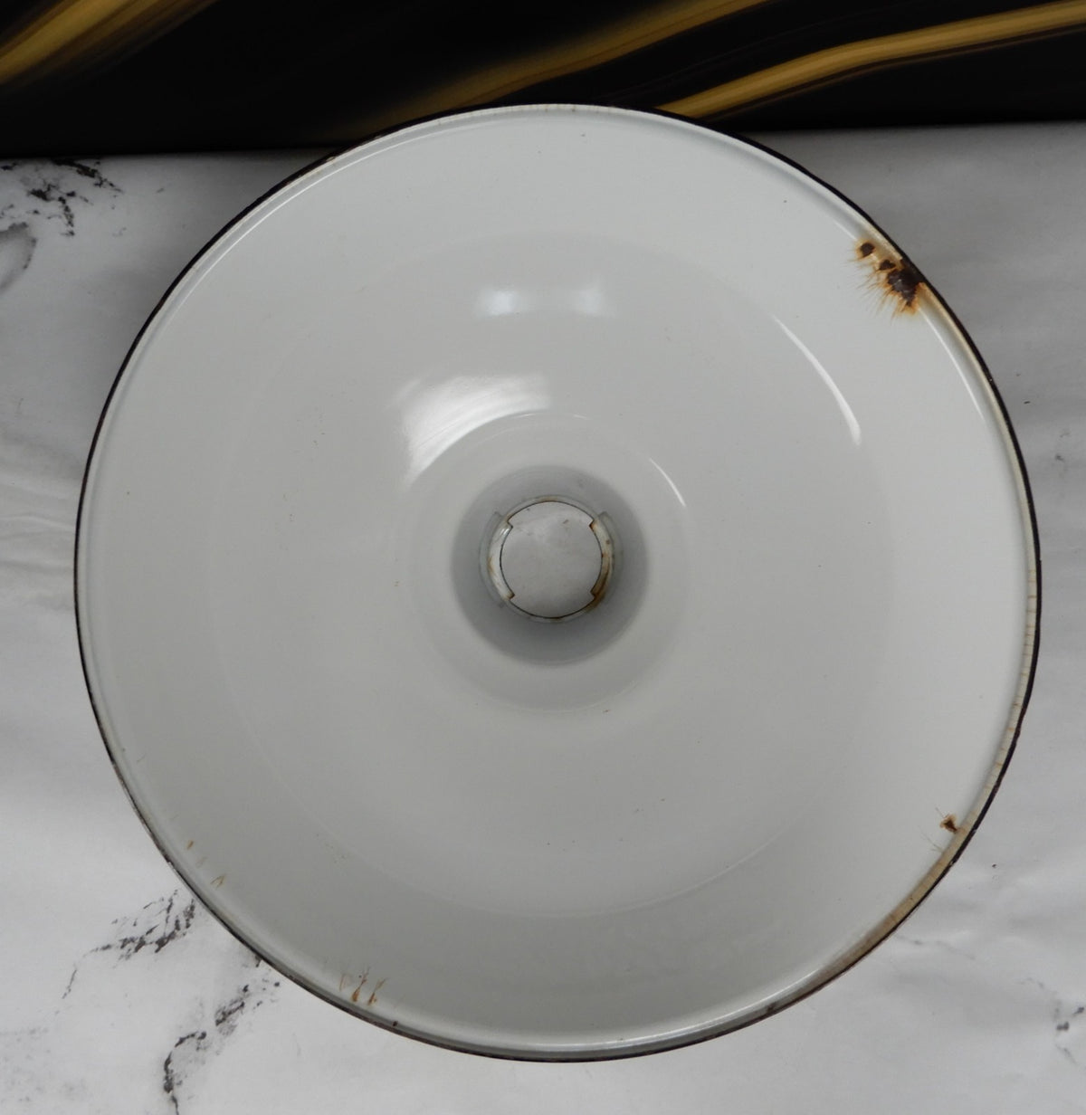Vtg Benjamin 14” Green Porcelain Enamel Barn Light Shade Industrial Farmhouse