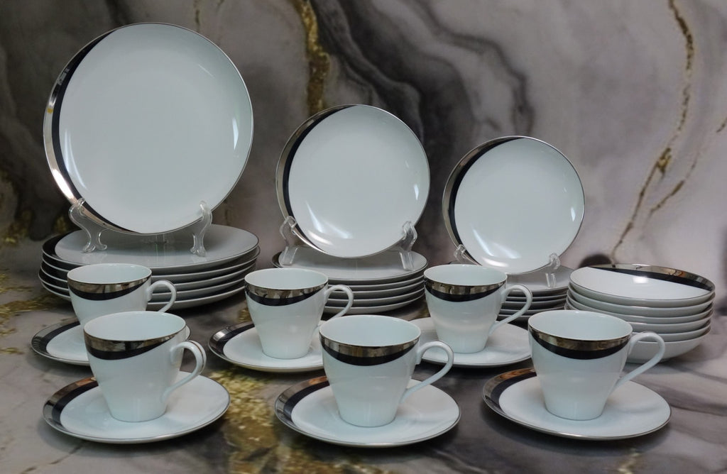 36 Pc 6-Piece 6 Place Setting Mikasa Platinum Fascination Pattern Made in Japan