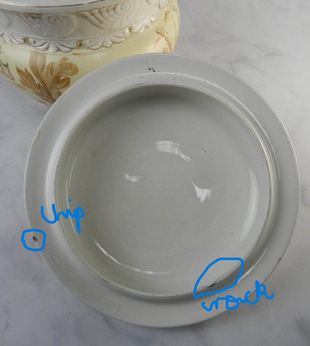 Antique Alba China Bona Fama Melior Ironstone Pottery Chamber Pot