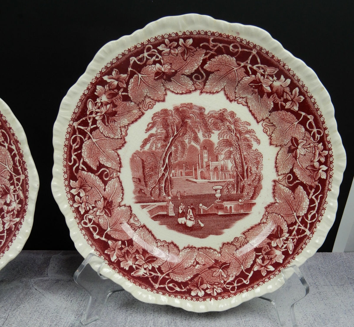 3 Mason's England Vista Red " 2 Luncheon Plate 1 Salad Plate " Made in England