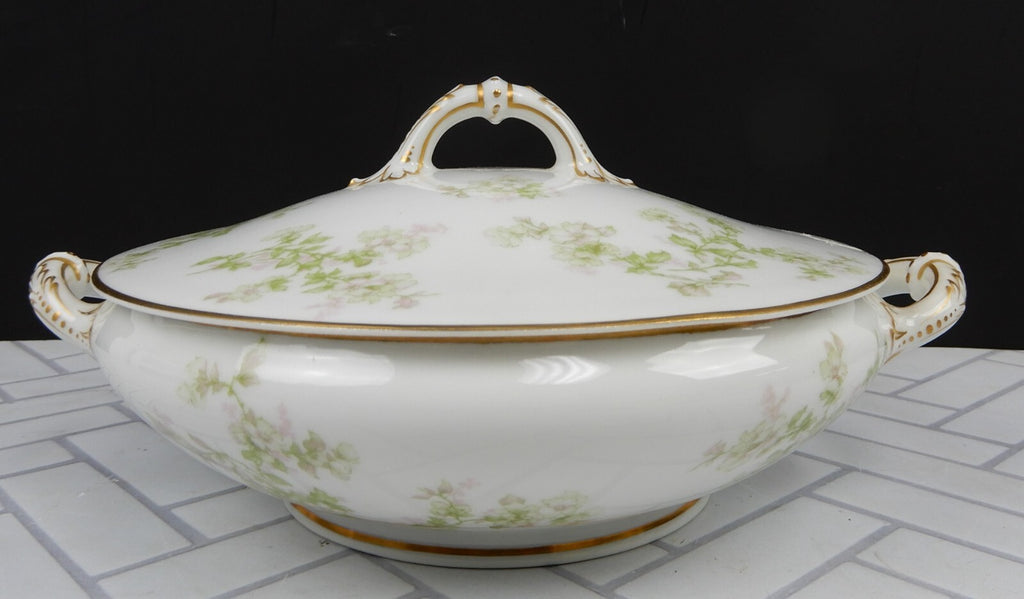 Vintage Haviland Limoges Schleiger 61l Pattern Vegetable Bowl With Repaired Lid