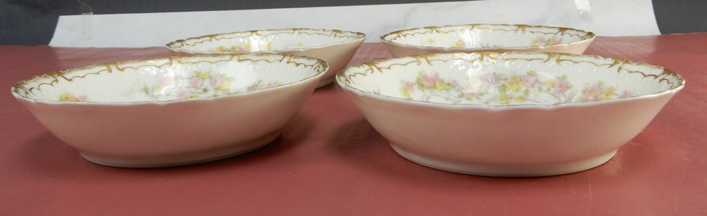 Haviland Limoges France Schleiger 475e Hand Painted Four Berry/Fruit Bowls 5”