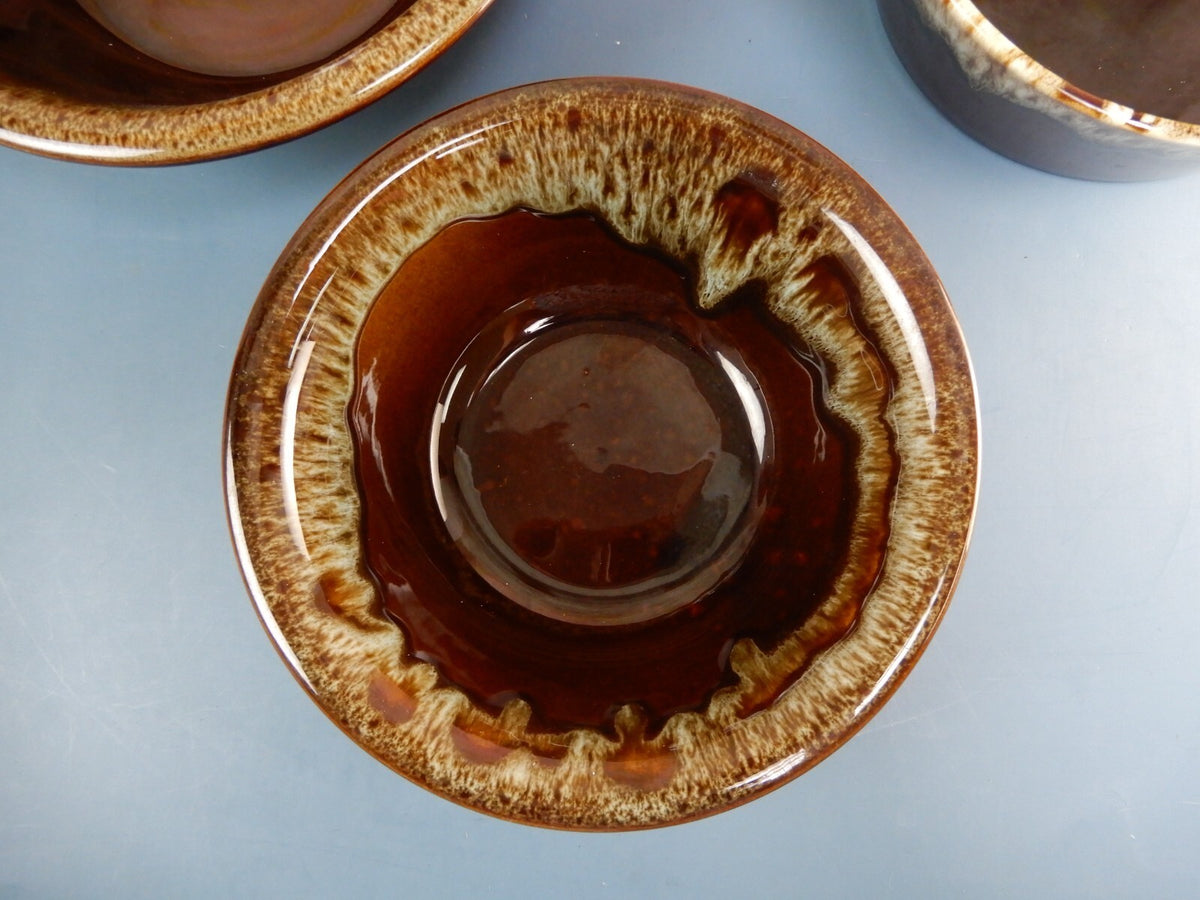 Set of 3 Vintage Canonsburg Brown Drip Glaze Serving Bowls