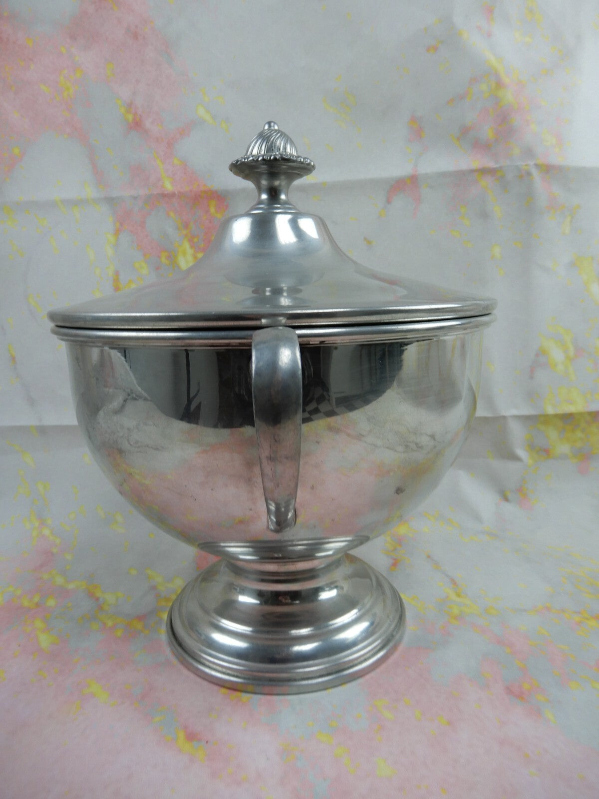 Vintage Boardman Colonial Pewter Tureen/Grog Bowl W/Lid No Ladle