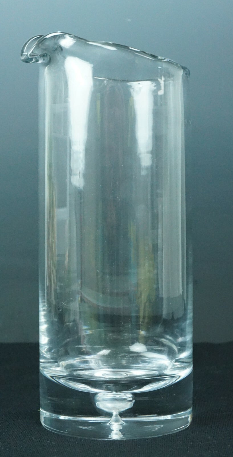Vintage Cocktail Pitcher w/ Glass Stirrer Open Bubble in the Base 9-1/8"