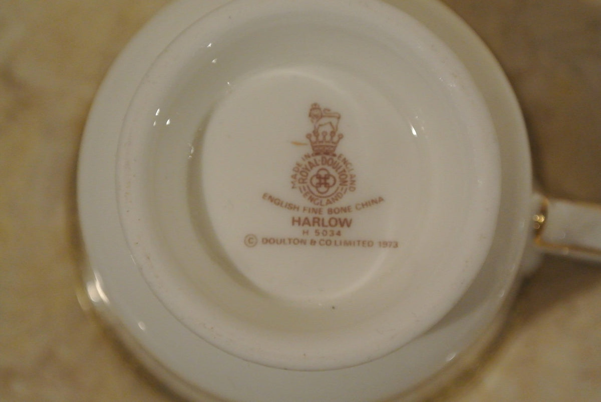 Royal Doulton Harlow Bone China 3 Piece Set. Dessert Plate Saucer and Tea Cup.