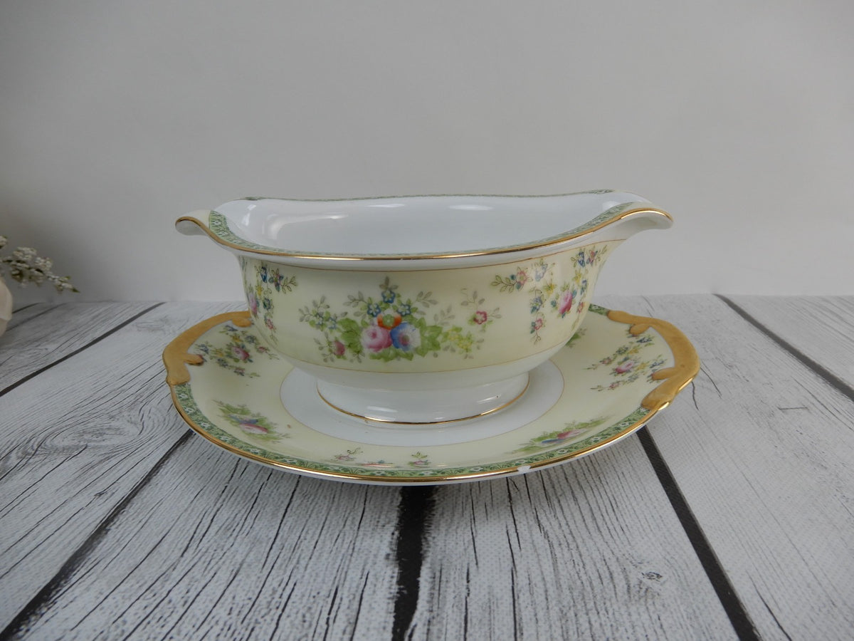 Vtg. Meito China Hand Painted Floral Oval Bowl,Relish Dish, Gravy Bowl