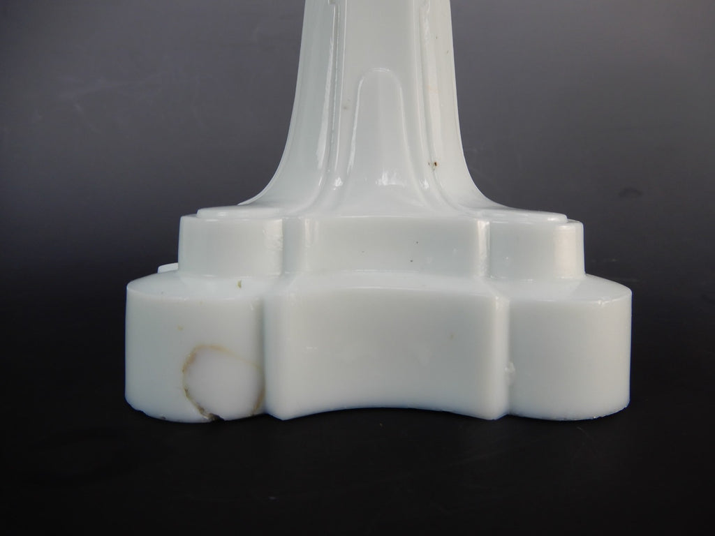 MFG Co No. 1 Queen Ann Burner White Milk Glass Base Oil Lamp