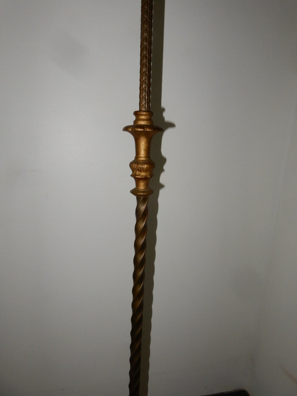 Antique Cast Iron Bridged Ornate Floor Lamp 61-1/4" Tall Needs Repair