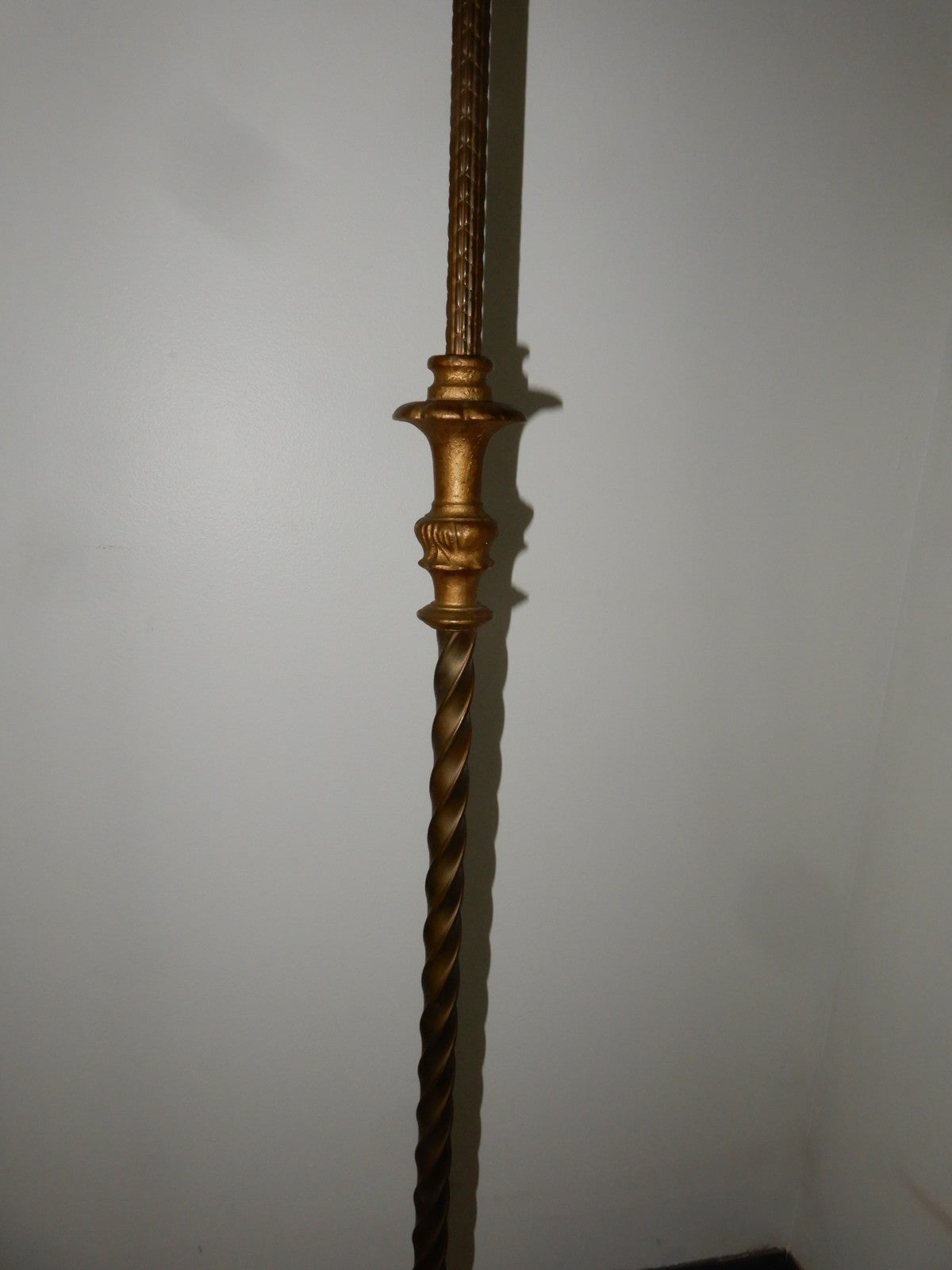 Antique Cast Iron Bridged Ornate Floor Lamp 61-1/4" Tall Needs Repair