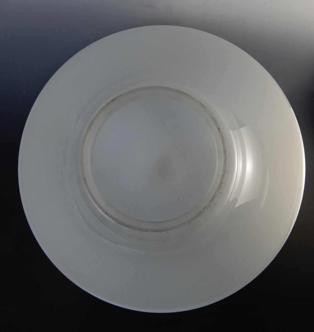 Vintage Milk Glass and Frosted Glass Schoolhouse Shade -16" diameter