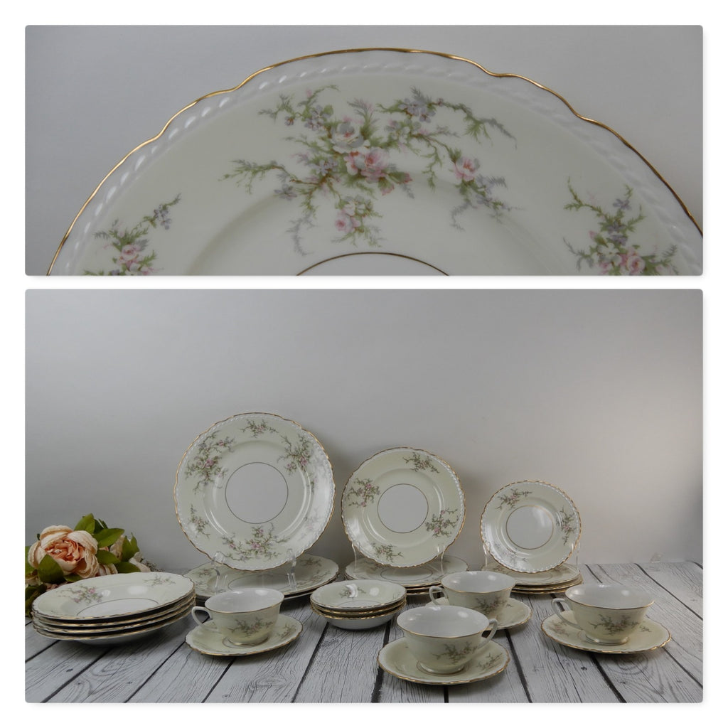 26 Piece Place Setting Arcadian Fine China "Old Rose"
