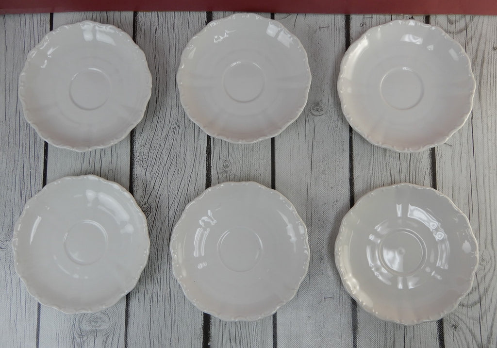 Seltmann Weiden Bavaria West Germany Theresia White Flat ~ 6 of Cups and Saucers