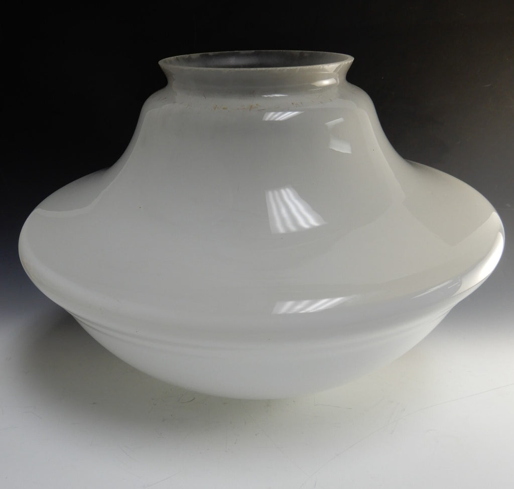 Vintage Milk Glass and Frosted Glass Schoolhouse Shade -16" diameter