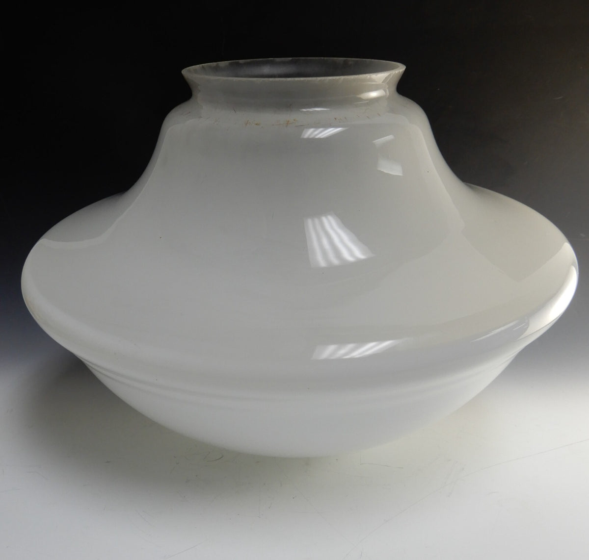 Vintage Milk Glass and Frosted Glass Schoolhouse Shade -16" diameter